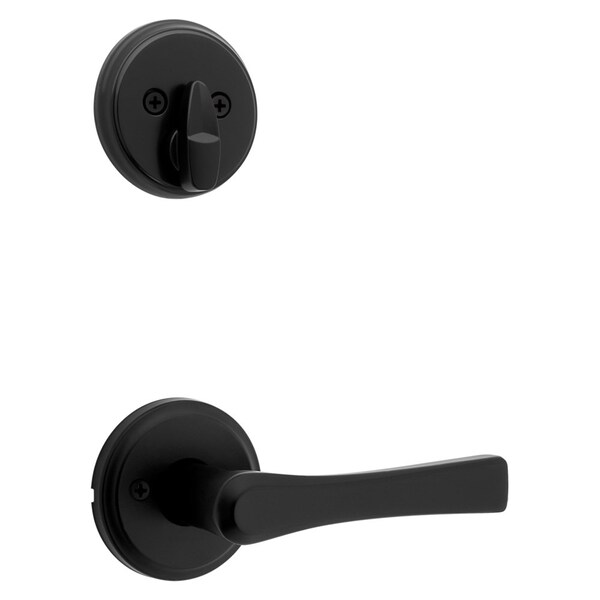 Single Cylinder Interior Katella Lever Trim Matte Black Finish